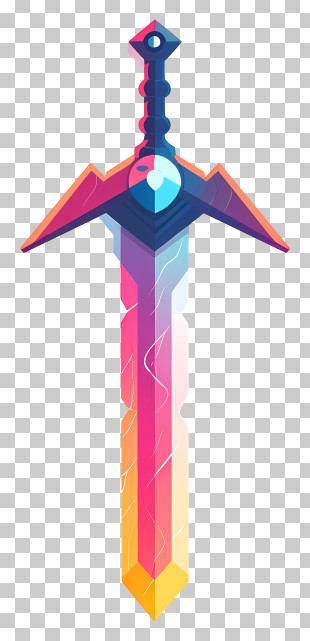 Colorful Magical Gradient Sword - Colorful Magical Gradient Sword PNG