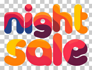 Night Sale - Night Sale Colorful Typography PNG