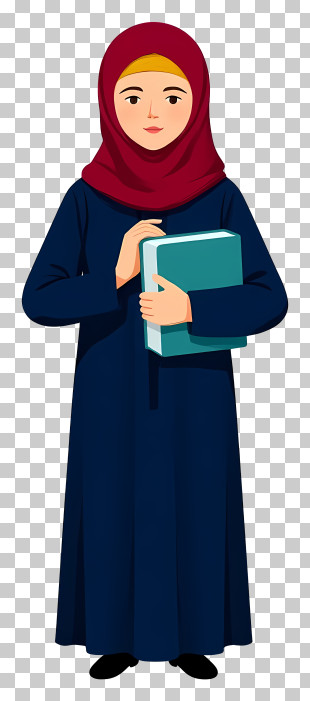 Muslim Woman Holding Book - Studious Woman With Books PNG