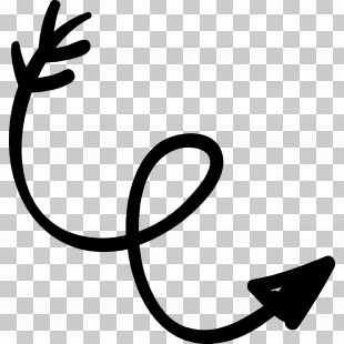 Doodle Arrow - Curved Arrow Doodle Symbol PNG