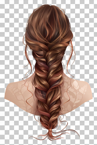 Hair Style - Fashionable Brown Braided Hairstyle PNG