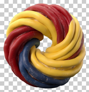 Rubber Ball - Colorful Twisted Dog Toy PNG