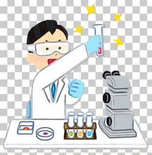 Cartoon Optical Instrument Chemist Scientist Laboratory Equipment PNG ...