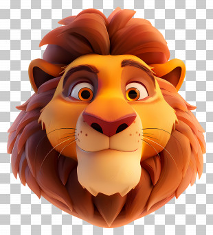 Lion Face - Cartoon Lion Face PNG