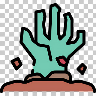 Halloween Hand - Zombie Hand Rising From Earth PNG