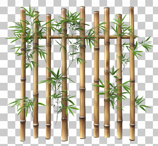 Bamboo Fence - Natural Bamboo Fence PNG