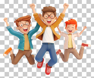 Students - Happy Jumping Kids PNG