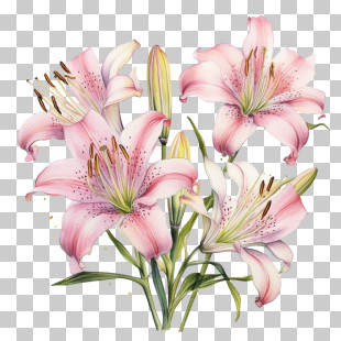 Pink Lilies - Beautiful Pink Lilies PNG