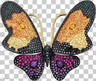 Monarch Butterfly Brooch Jewellery Estate Jewelry Gemstone PNG