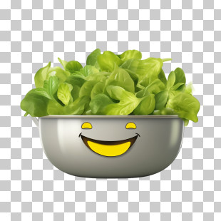 Green Salad - Happy Green Salad In A Bowl PNG
