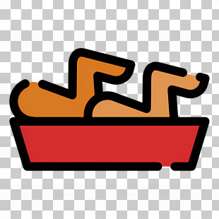 Chicken Wings - Dog Relaxing In Red Bed PNG
