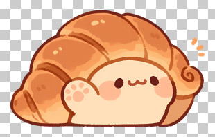Cute Croissant Kawaii Character PNG