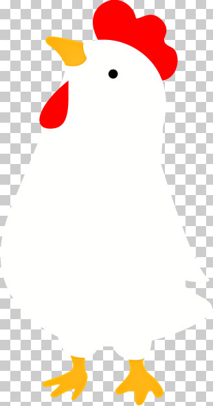 Chicken - Cute White Chicken Illustration PNG