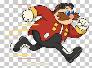 Doctor Eggman - Cartoon Mustached Man Running PNG