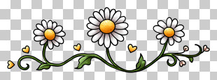 Daisy Chain - Daisy Border With Hearts PNG