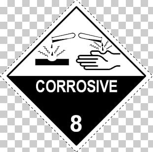 HAZMAT Class 8 Corrosive Substances Dangerous Goods Label Sticker PNG ...