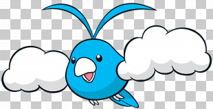 Swablu - Blue Bird With Cloud Wings PNG