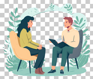 Counseling - Illustration Of Two People Discussing Ideas PNG