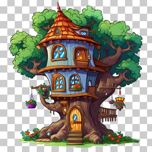 Tree House - Cute Wooden Tree House PNG
