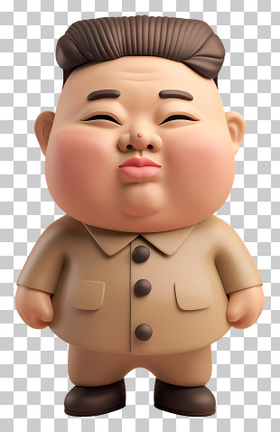 Kim Jong Un - Cartoon Figurine Character Design PNG