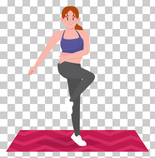 Yoga - Woman Exercising On Yoga Mat PNG
