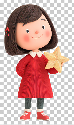Girl Holding Christmas Star - Cute Girl Holding A Star PNG