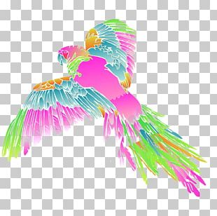 Parrot Feather Paper Wedding Dress PNG