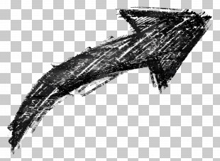 Grunge Arrow - Chalk-Drawn Black Arrow Illustration PNG