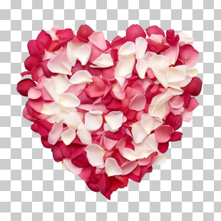 Rose Petals Heart - Heart Made Of Flower Petals PNG