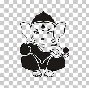 Ganesha Lakshmi Saraswati Drawing Devi PNG, Clipart, Artwork, Black And ...