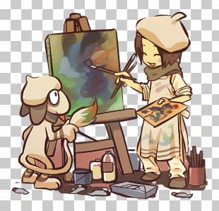 Smeargle - Artist And Painting In Creative Process PNG