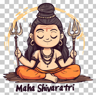 Maha Shivaratri - Cartoon Illustration Of Mahadeva For Maha Shivaratri PNG