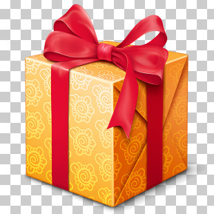 Gift Box - Golden Gift Box With Ribbon PNG