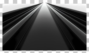Black Road - Railroad Tracks In Perspective PNG