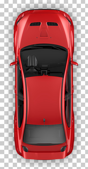 Car Top View - Top View Of A Sleek Red Car PNG