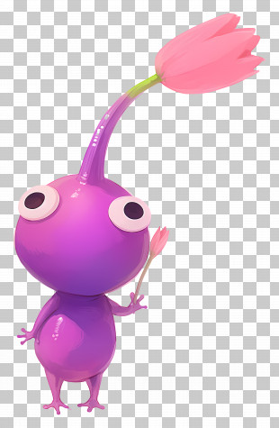 Purple Pikmin - Purple Creature With Flower PNG