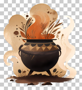 Cauldron - Magic Cauldron With Bubbling Potion PNG