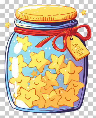 Mason Jar - Jar Of Star-Shaped Cookies PNG
