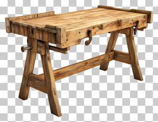 Wooden Workbench - Sturdy Wooden Workbench For Crafting PNG
