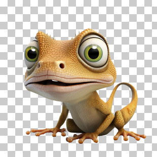 Cute Lizard - Cartoon Lizard With Big Eyes PNG