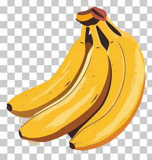Bananas - Ripe Yellow Banana Bunch PNG