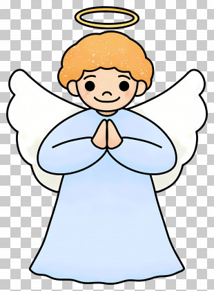Christmas Angel - Cute Cartoon Angel Praying PNG