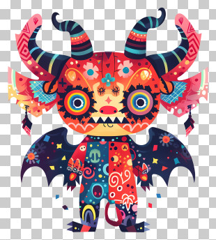 Devil - Colorful Monster Illustration PNG