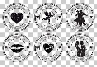 Valentines Day Rubber Stamp Wedding Postage Stamp PNG
