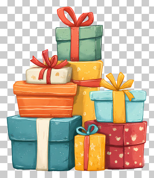 Stack Of Adorable Gift Boxes - Stack Of Colorful Gift Boxes PNG