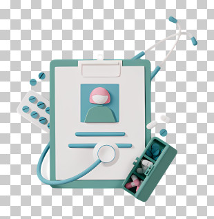 Medical Professional - Medical Record With Stethoscope And Pills PNG