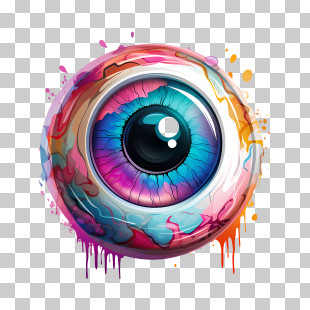 Halloween Eyeball - Vivid And Colorful Artistic Eye Illustration PNG