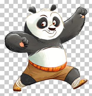 Panda Doing Kung Fu - Cartoon Kung Fu Panda PNG