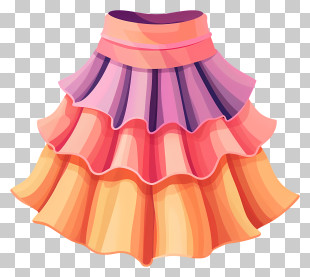 Skirt - Pink Ruffled Skirt PNG