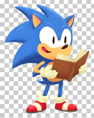 Sonic The Hedgehog Reading - Blue Hedgehog Reading A Book PNG